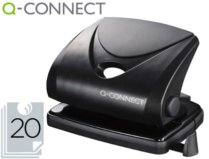 Taladrado Q-Connect 20 hojas negro